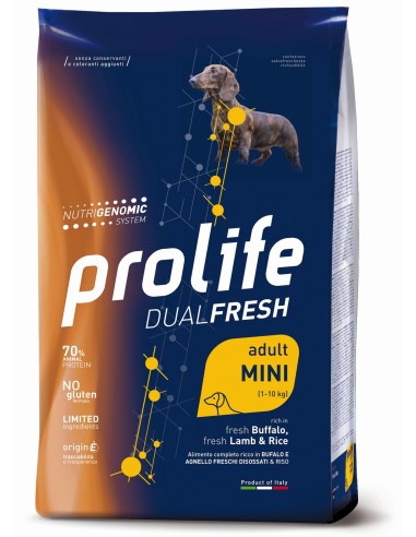 Prolife Dual Fresh Adult Mini fresh Buffalo, fresh Lamb & Rice 600gr.