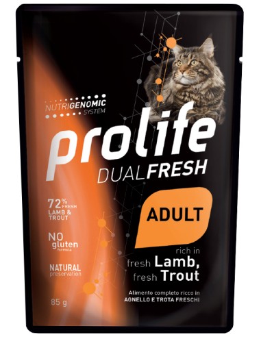 Prolife Dual Fresh Adult fresh Lamb, fresh Trout 85gr.