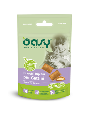 Oasy Cat Snack Biscotti ripieni per Gattini 60gr.

