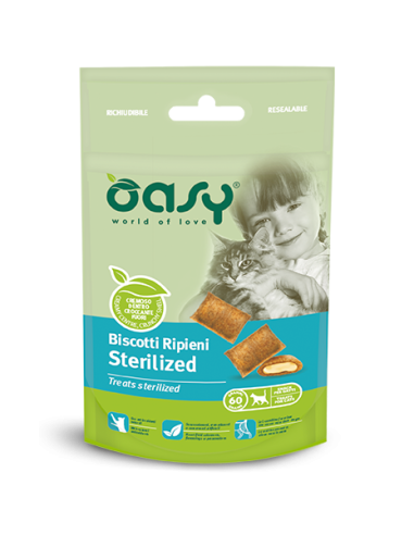 Oasy Cat Snack Biscotti ripieni Sterilized 60gr.
