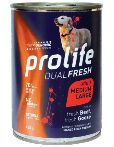 Prolife Dual Fresh Adult Medium-Large fresh Beef, fresh Goose 400gr.